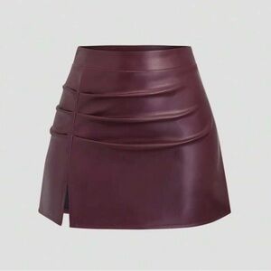 SHEIN Burgundy Mini Skirt